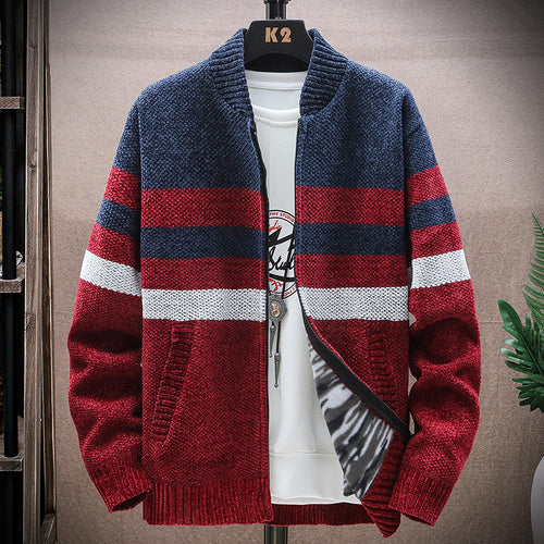 Herren lässige Strickjacke im modernen Streifenlook Echoarchiv