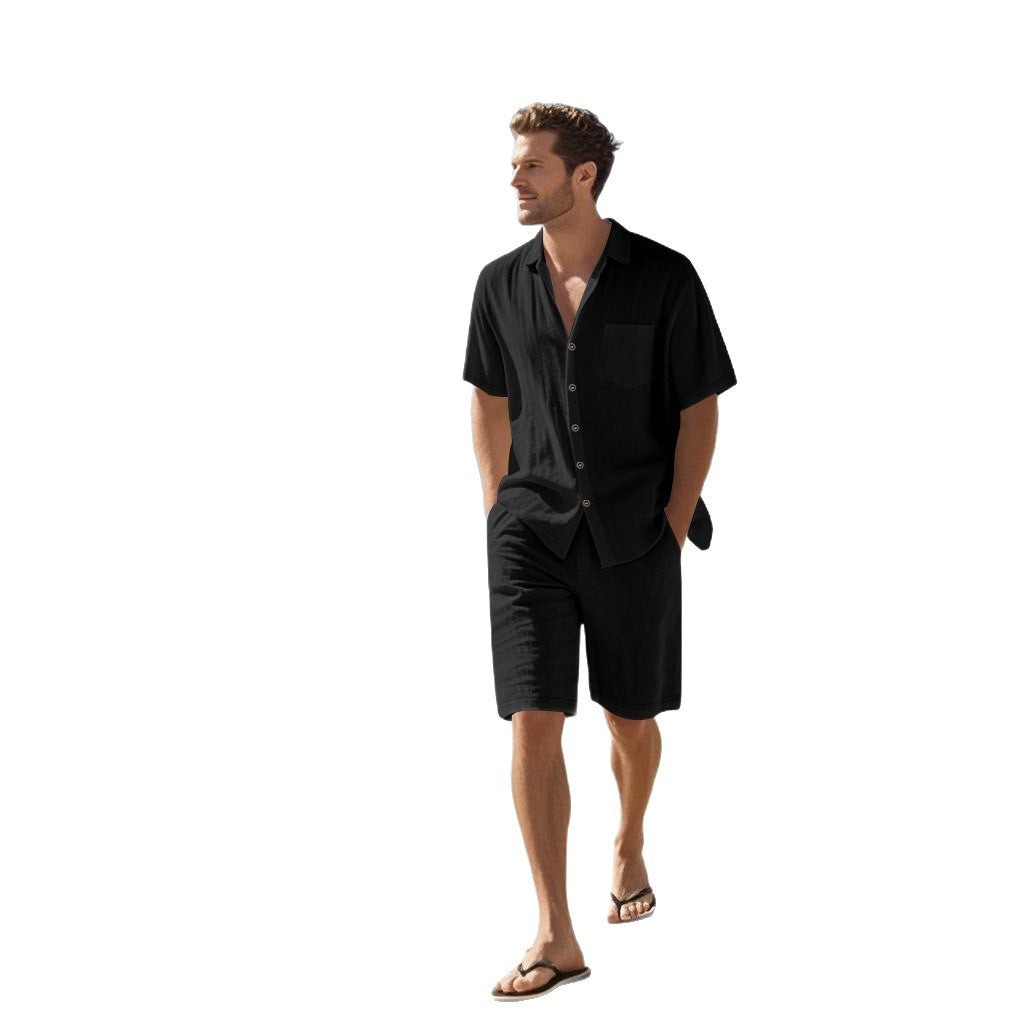 Herren Freizeitoberteil mit Kurzarmhemd und Shorts Echoarchiv