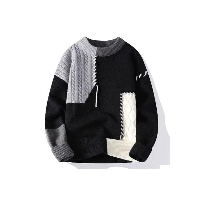 Herren Strickpullover mit kreativem Muster und strukturierten Akzenten Echoarchiv