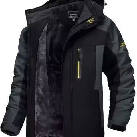 Herren Trekkingparka mit warmem Teddyfutter, abnehmbarer Kapuze und wasserdichter Softshell-Außenschicht Echoarchiv