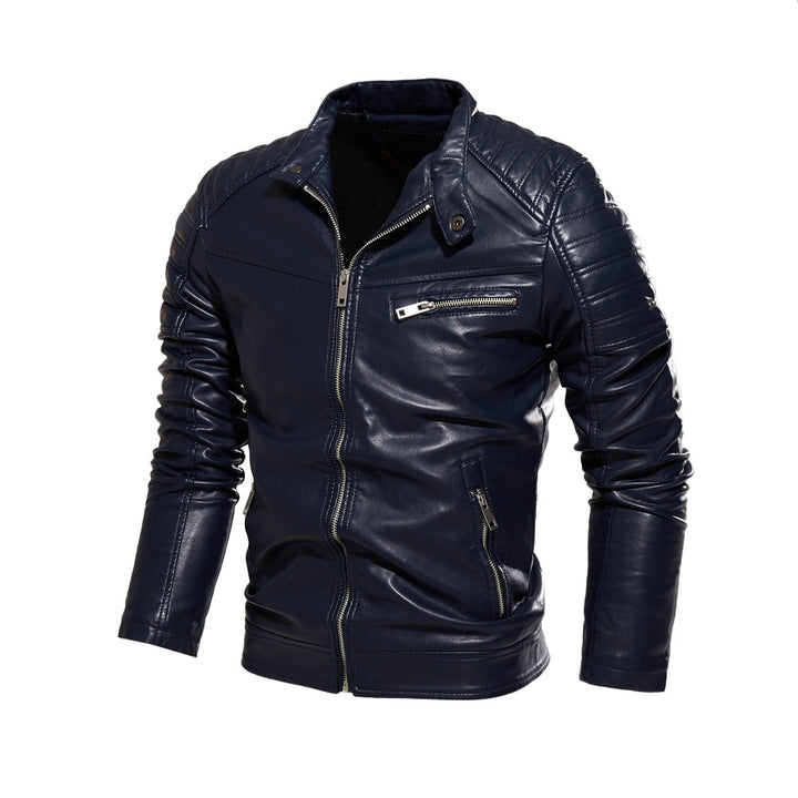 Herren Stylische Lederjacke mit Detailnähten Echo Archiv