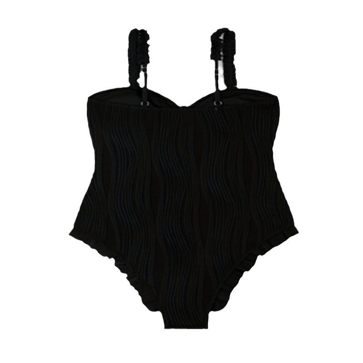 Damen Eleganter Hochgeschnittener Einteiler mit Rüschendetails Echo Archiv