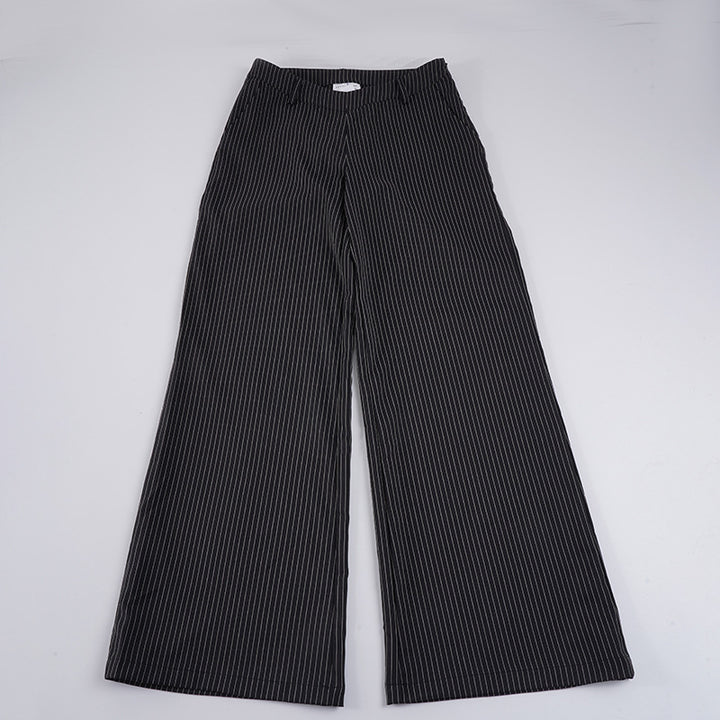 Damen weite Hochtaillierte Stoffhose mit Streifenmuster Echo Archiv