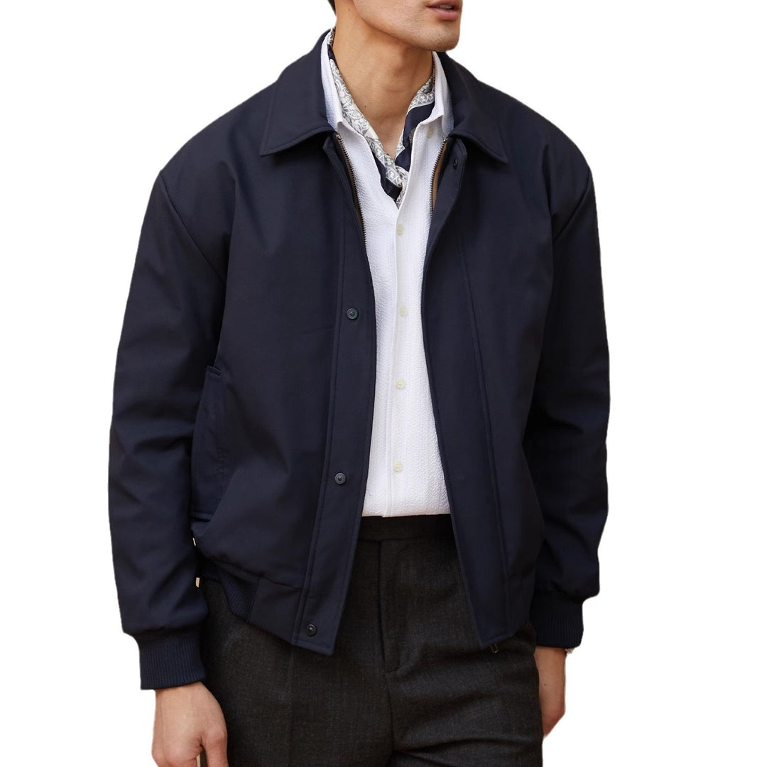 Herren klassische Harrington-Jacke mit Reißverschluss und Rippbündchen Echoarchiv