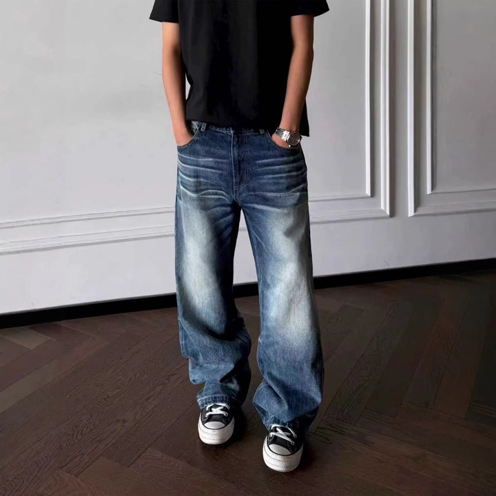 Herren Weit geschnittene Denim-Jeans mit Vintage-Effekten Echo Archiv