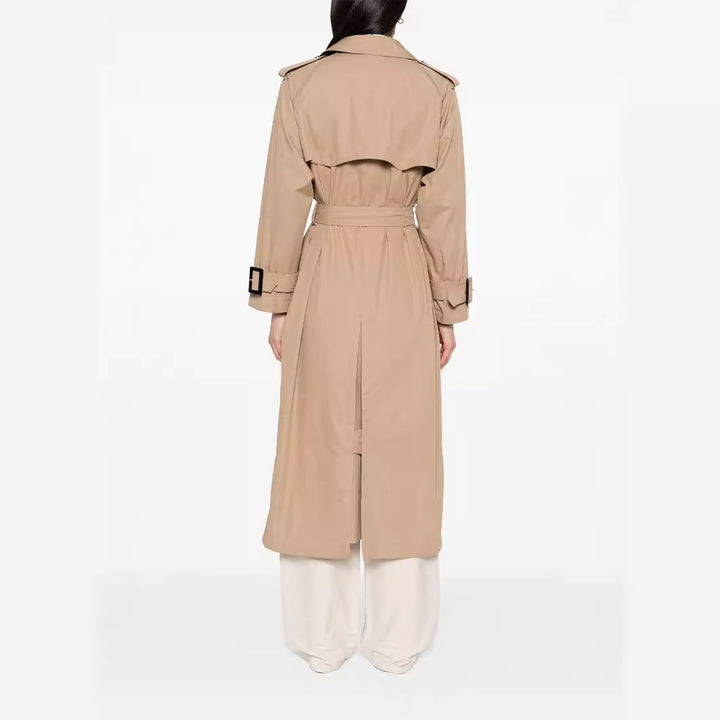 Damen Trenchcoat im Maxilänge mit doppelreihiger Knopfleiste und Taillengürtel Echoarchiv