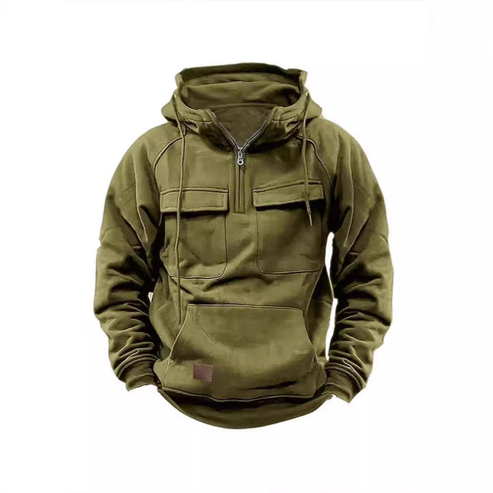 Herren funktionaler Kapuzenpullover mit doppelt aufgesetzten Taschen Echoarchiv