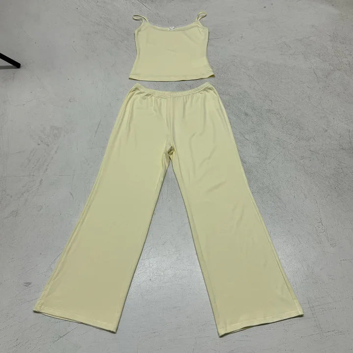 Damen Lounge-Anzug mit elegantem Spaghetti-Trägertop und weitem Schnitt Echo Archiv