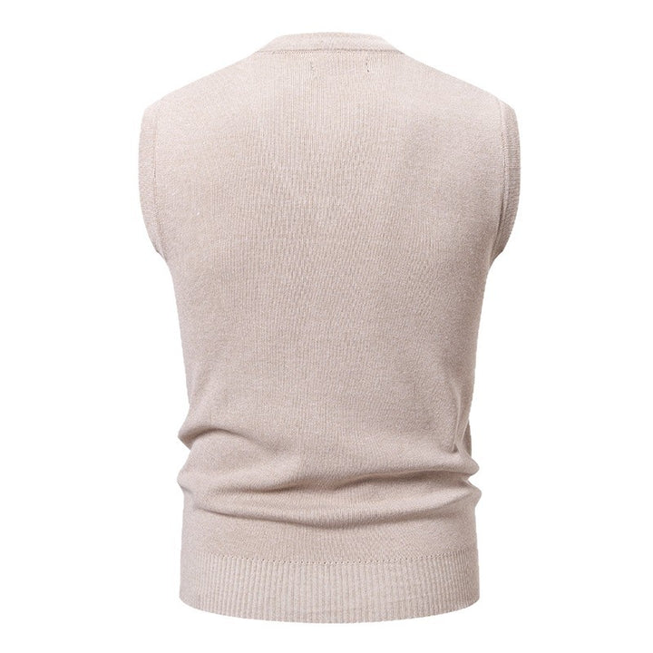 Herren ärmellose Strickweste mit klassischem Rautenmuster Echoarchiv