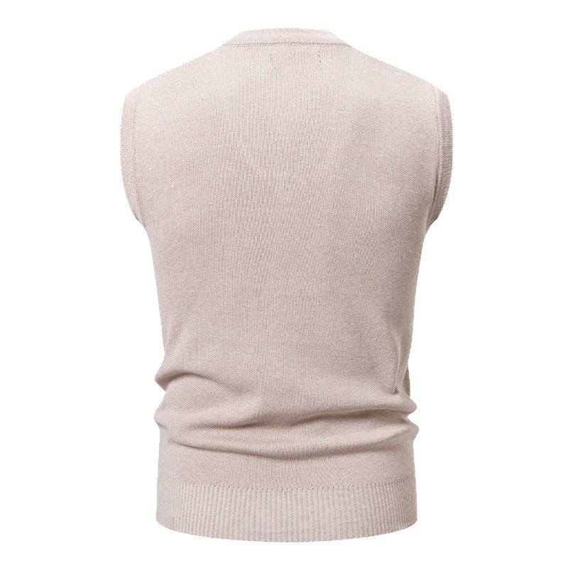 Herren ärmellose Strickweste mit klassischem Rautenmuster Echoarchiv