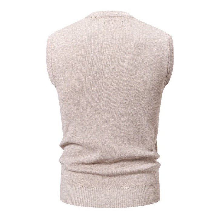 Herren ärmellose Strickweste mit klassischem Rautenmuster Echoarchiv