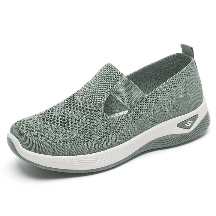 Damen nan leichter gestrickter Slipper-Sneaker mit elastischem Mittelriemen und ergonomischer Memory-Komfortsohle Echo Archiv