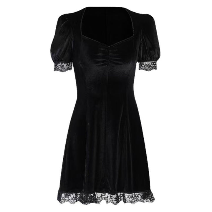 Damen Verspieltes Mini-Kleid mit Puffärmeln und zarter Spitze Echo Archiv
