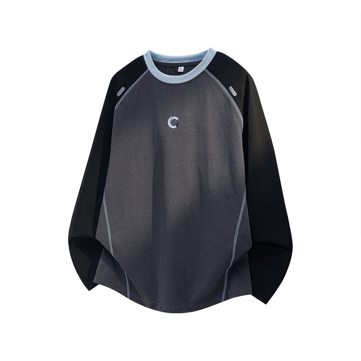Unisex Oversize Raglan‑Sweatshirt mit kontrastierten Ärmeln, Rundhals und abgerundetem Saum Echo Archiv