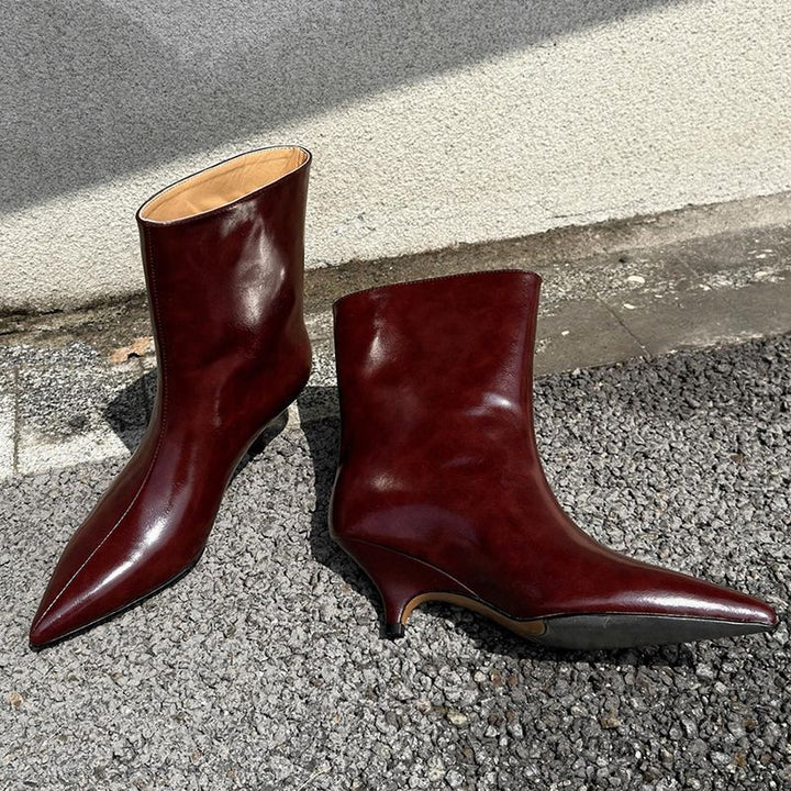 Damen spitz zulaufende Stiefelette mit sculpted Kitten-Absatz und mid-calf Schaft Echo Archiv