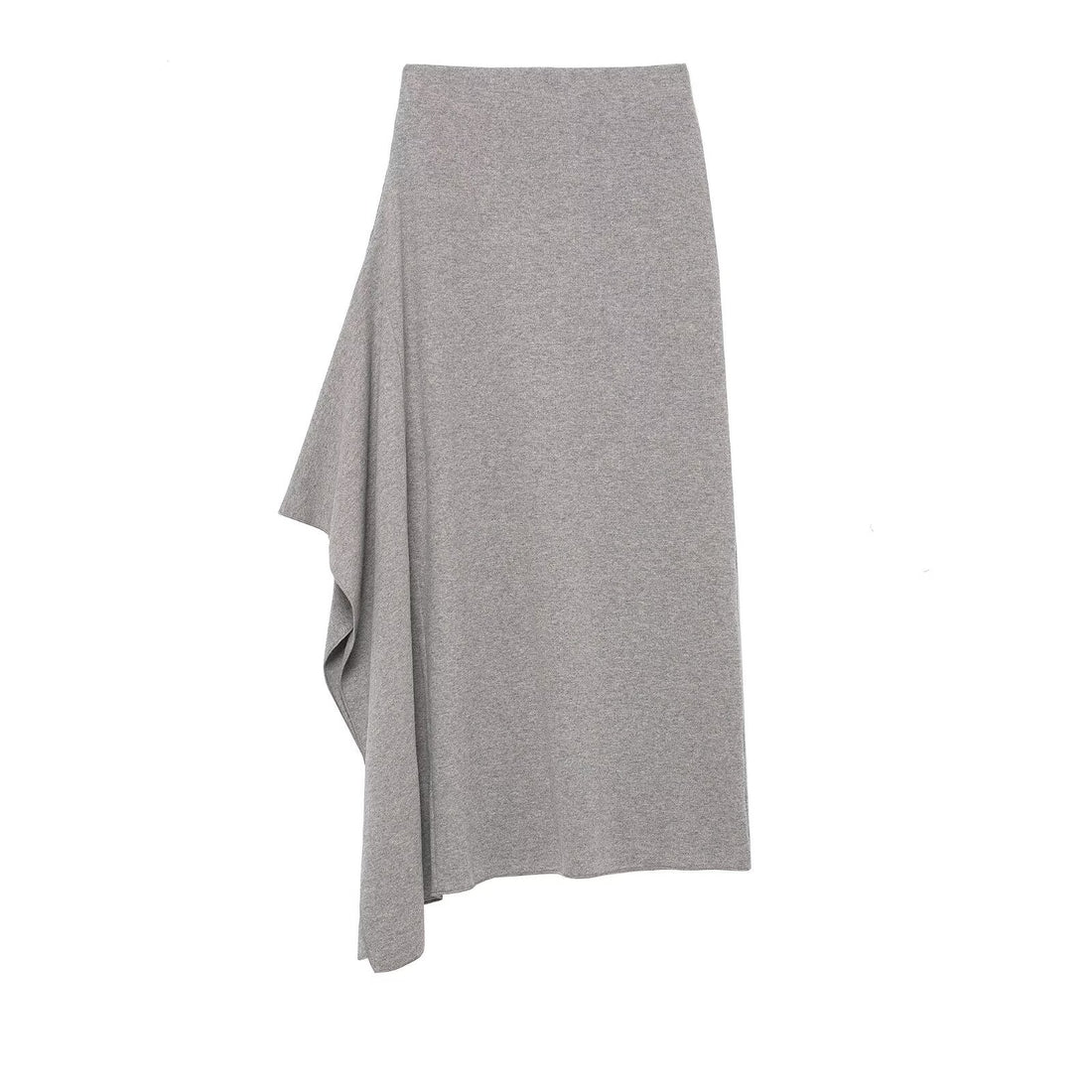 Damen Asymmetrischer Midirock aus Feinstrick mit drapiertem Seitenschlitz Echo Archiv