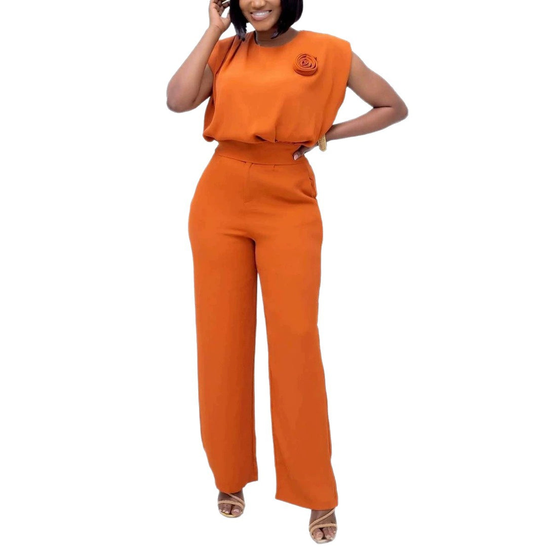 Damen eleganter All-in-One-Jumpsuit mit floralem Detail Echo Archiv