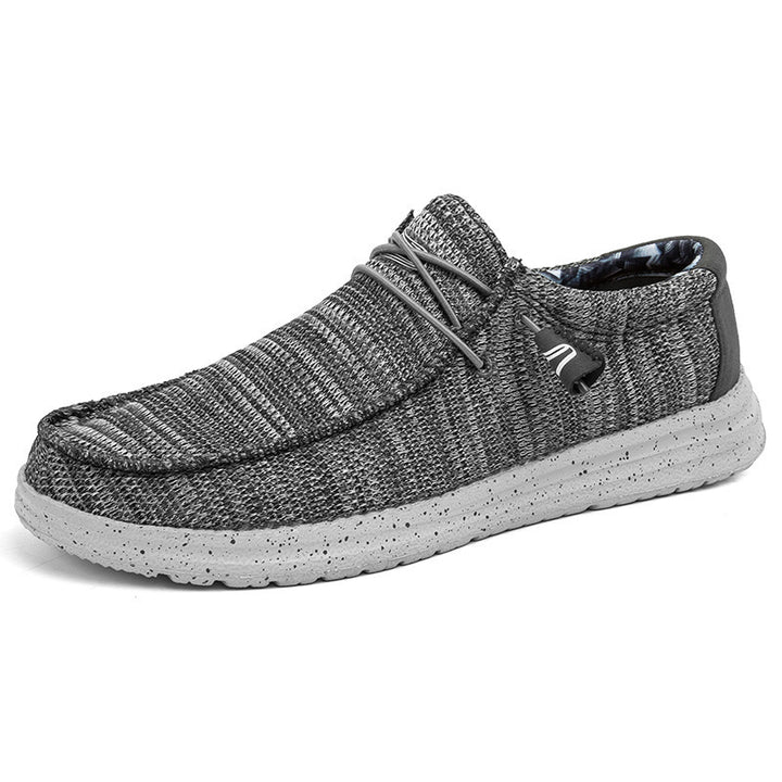 Herren Legerer Canvas-Mokassin-Slipper mit geflochtener Schnürung und gefleckter EVA-Sohle Echoarchiv