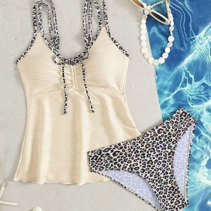 Damen Tankini mit gerafftem Oberteil und verspieltem Kordelzug Echo Archiv