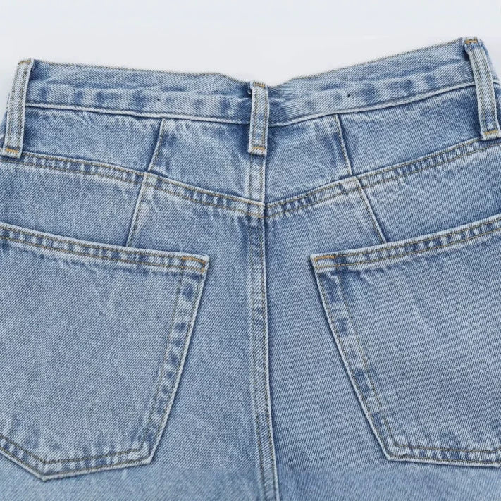 Damen Hochtaillierte Baggy-Jeans mit weitem Bein und klassischer Taschenlösung Echo Archiv