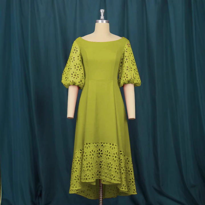 Damen Midi-Kleid mit eleganten Lochmuster-Details Echo Archiv