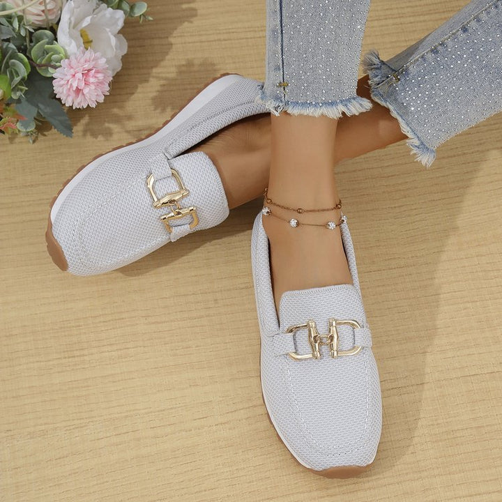 Damen Leichte Mesh-Slipper-Loafer mit gepolstertem Komfortfußbett und Dekor-Schnalle – Lioré