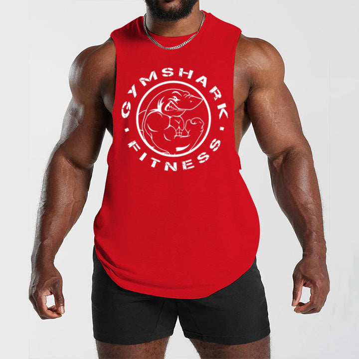Herren nan ärmelloses Muskelshirt mit extra tiefen Armöffnungen und großem Logodruck Echo Archiv