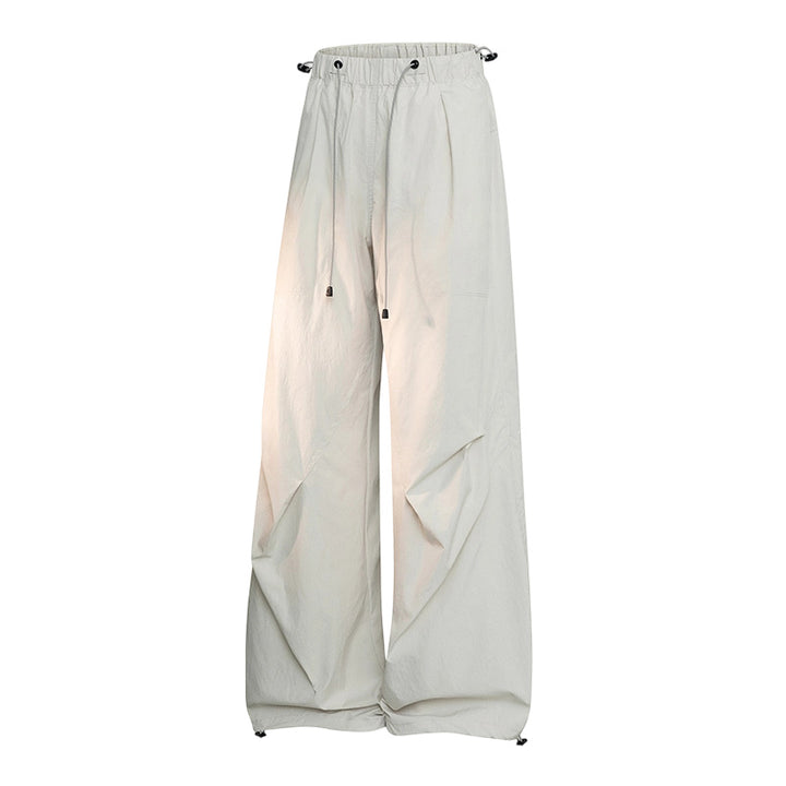 Damen Weite Palazzo-Hose mit Tunnelzugbund, drapierten Falten & verstellbarem Saum Echoarchiv