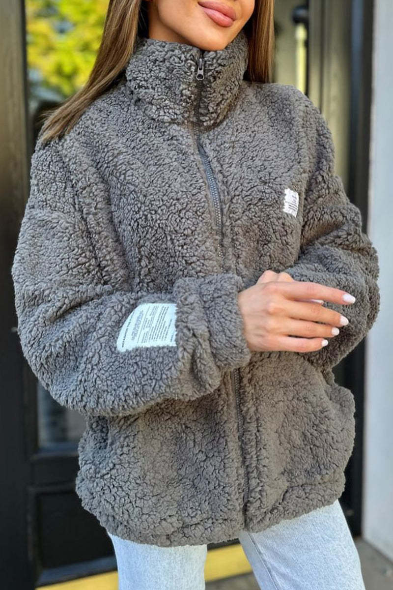 Damen Fleecejacke mit weichem Innenfutter und hoher Kragen Echoarchiv