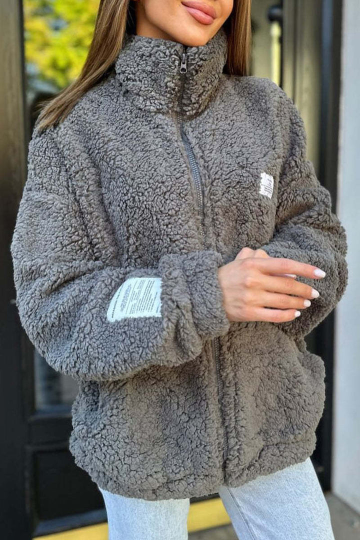 Damen Fleecejacke mit weichem Innenfutter und hoher Kragen Echoarchiv