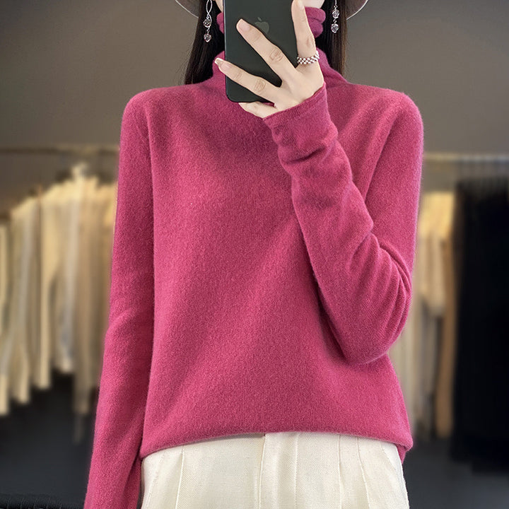 Damen Weicher Feinstrick-Rollkragenpullover mit kaschmirähnlicher Haptik und verlängerten Bündchen Echoarchiv