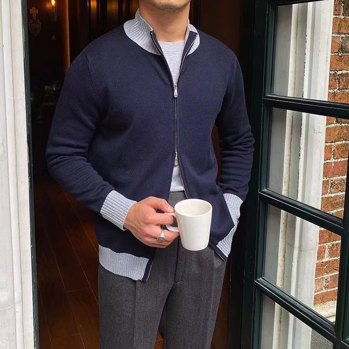 Herren Eleganter Strickpullover mit Stehkragen Echo Archiv