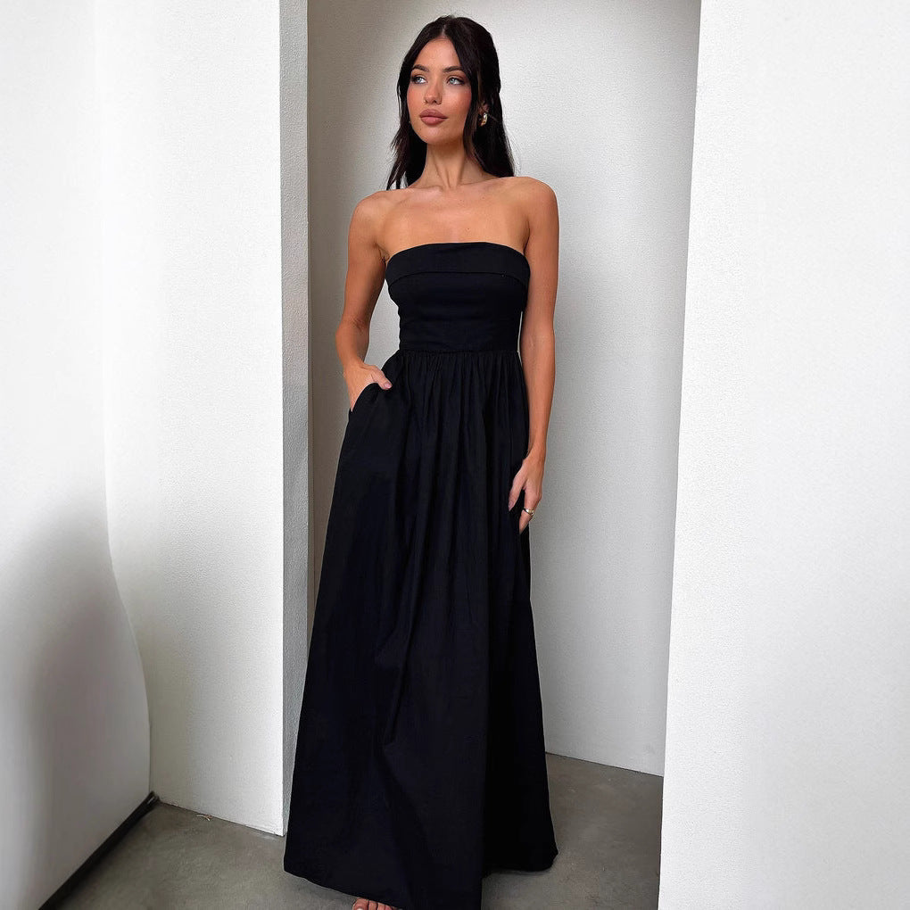 Damen Maxi-Kleid mit figurbetontem Oberteil und fließendem Rock Echo Archiv
