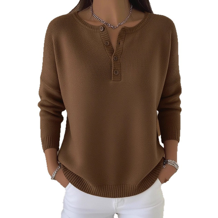 Damen Bequemer und eleganter Strickpullover mit Knopfleiste Echo Archiv