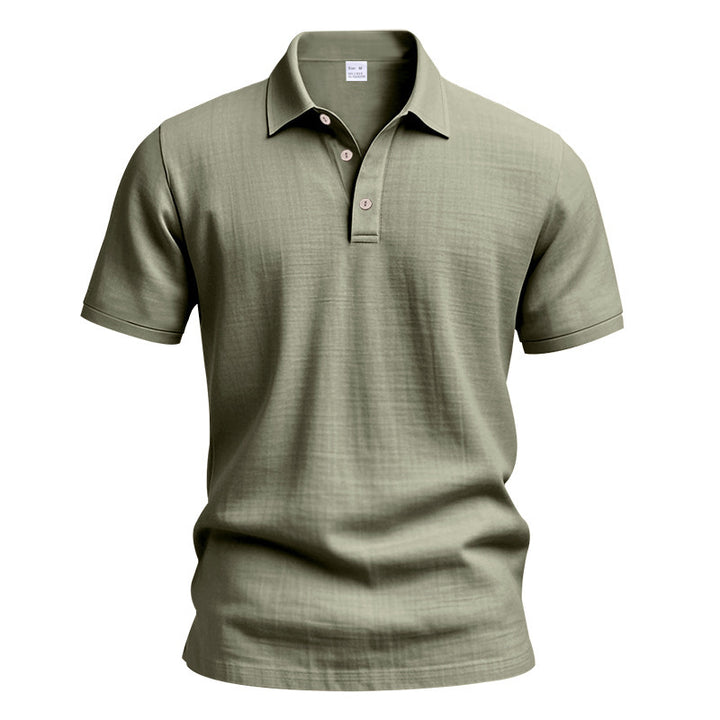 Herren Polohemd mit strukturiertem Gewebe und eleganten Knopfdetails Echoarchiv