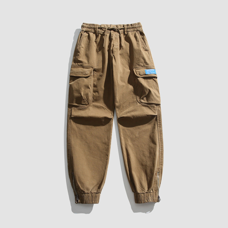 Herren Konisch geschnittene Utility-Cargo-Jogginghose mit Tunnelzugbund, Klapptaschen und Knöchelreißverschlüssen Echo Archiv