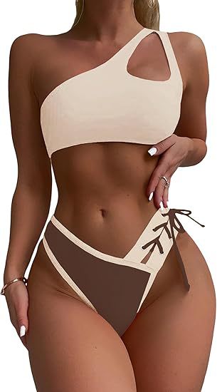 Damen Einseitiger Bikini mit trendigem Schnitt Echo Archiv