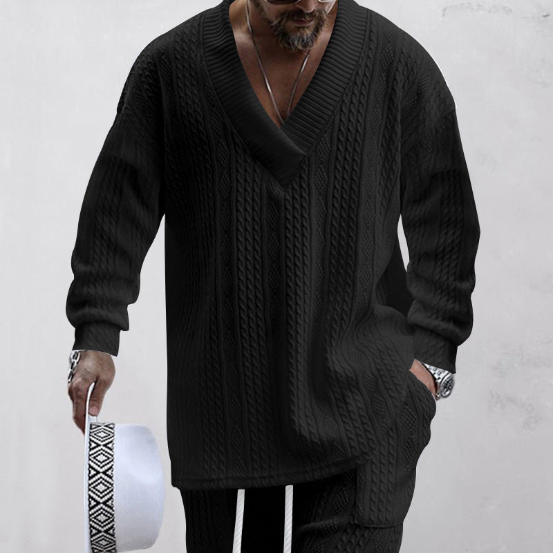 Herren Grobstrick Pullover mit V-Ausschnitt Echoarchiv