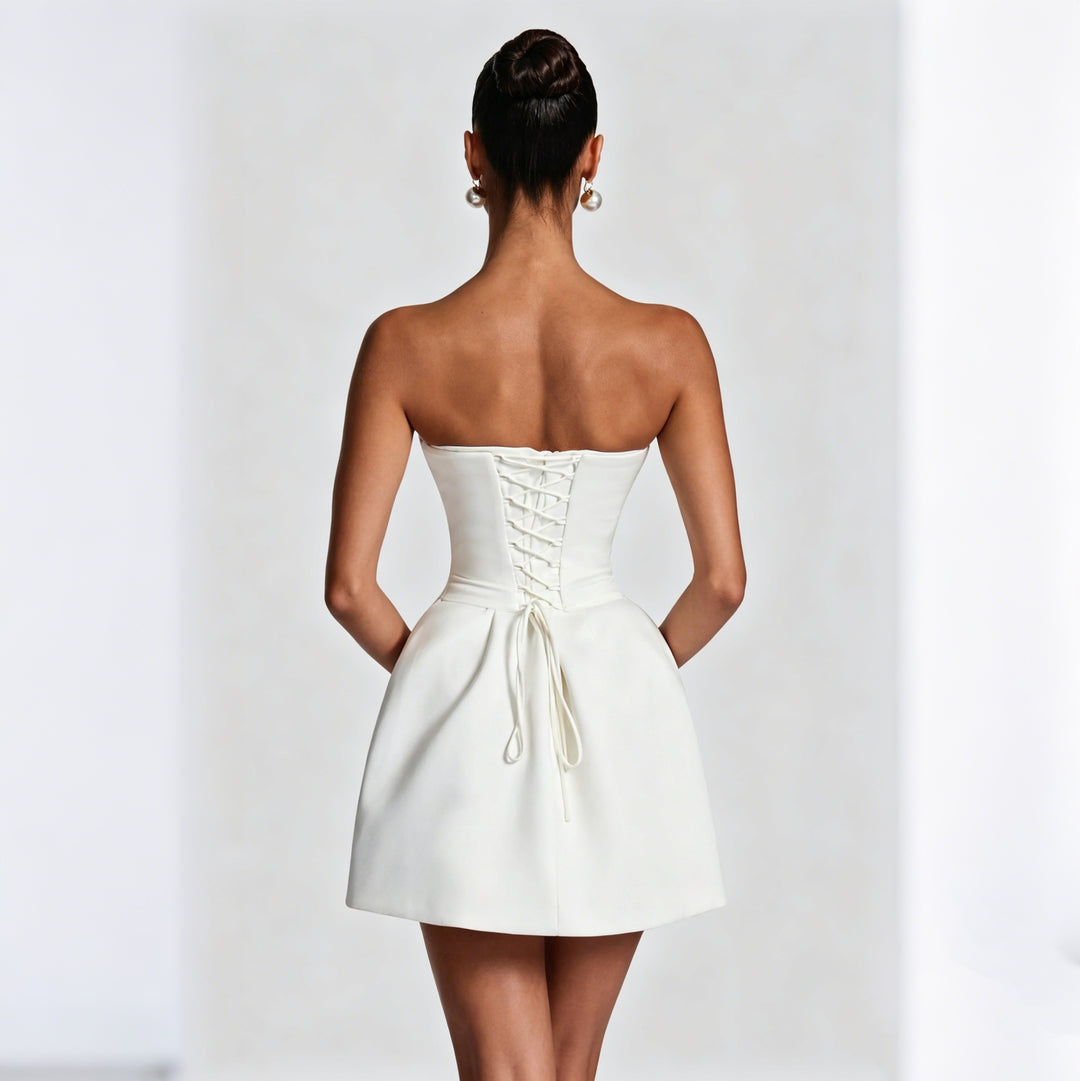 Damen Minikleid mit strukturierter Corsage und tiefem Ausschnitt Echo Archiv