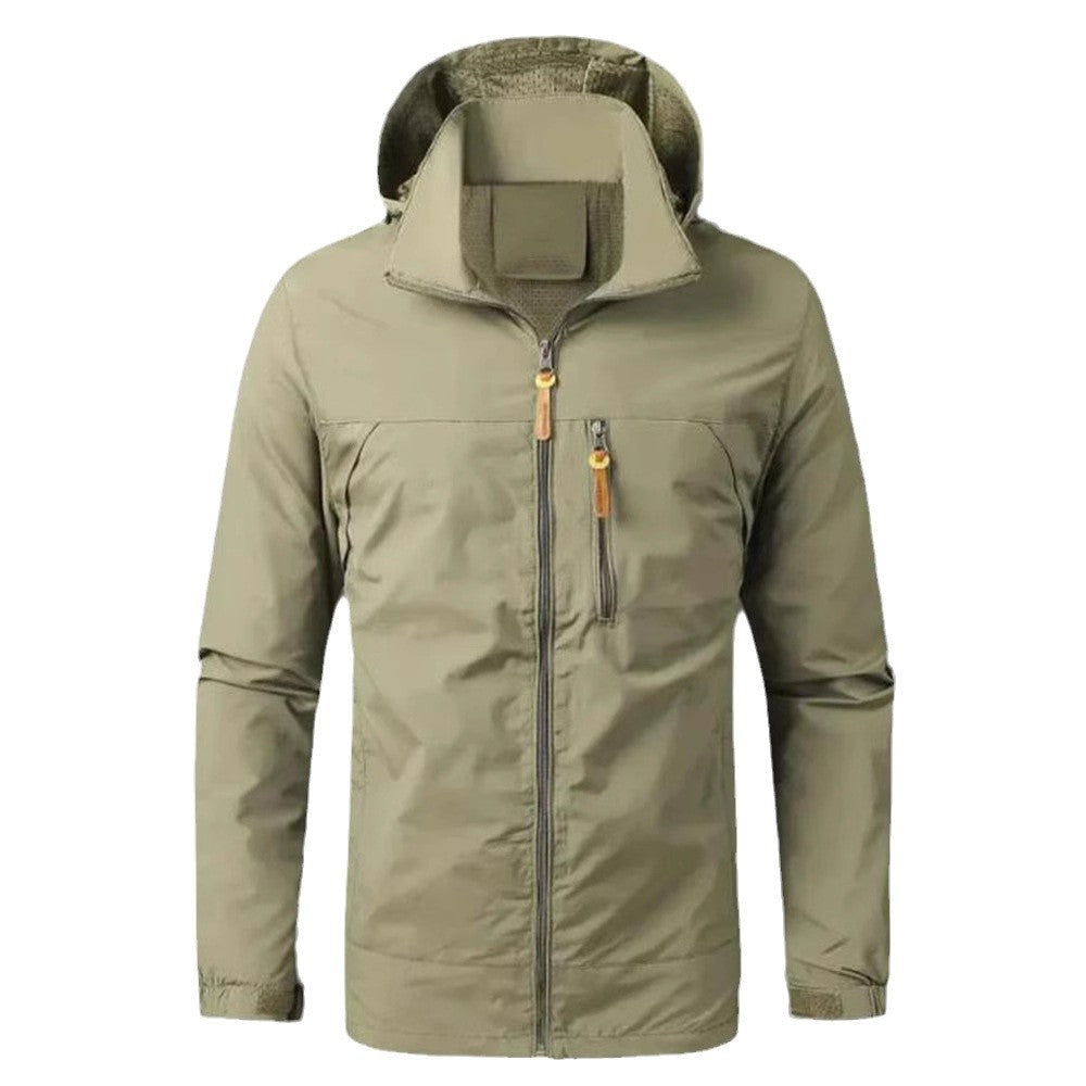 Herren Wetterfeste Funktionsjacke mit verstellbarer Kapuze Echoarchiv