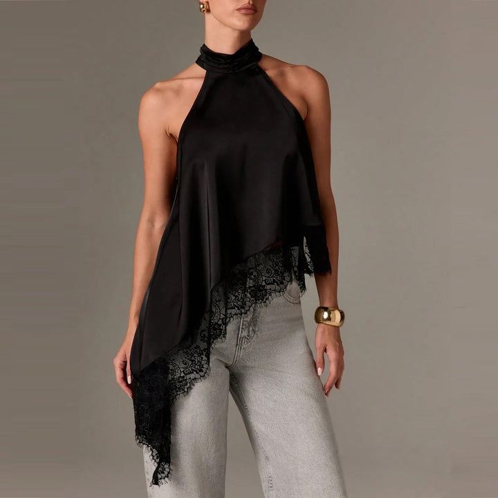 Damen luftiges Chiffon-Top mit eleganter Spitzenverzierung Echo Archiv