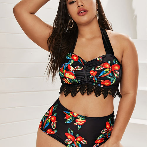 Damen Zweiteiliges Badeanzug-Set mit floralem Design Echo Archiv