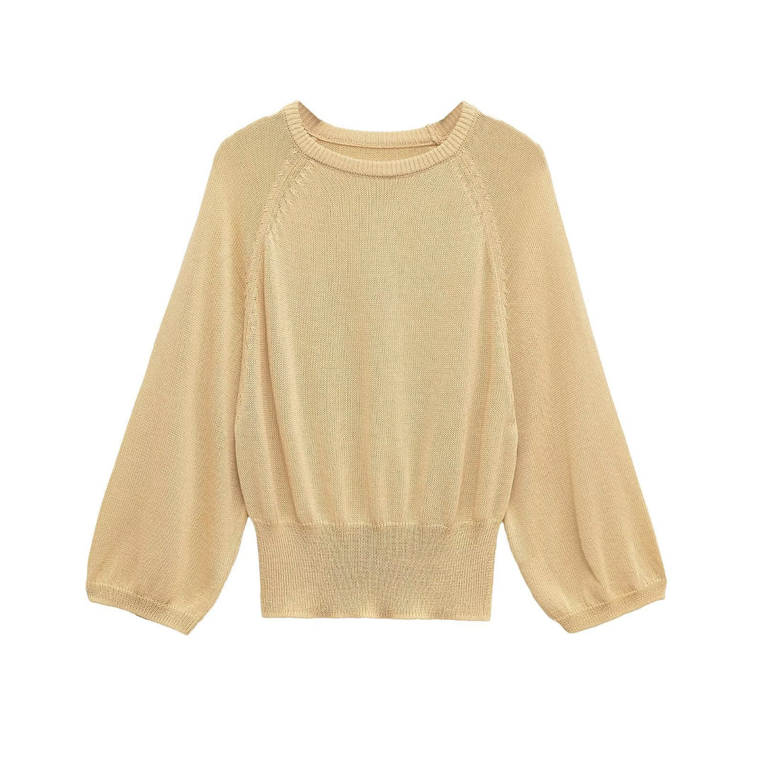 Damen Oversize-Strickpullover mit Ballonärmeln und breitem Rippbund Echo Archiv