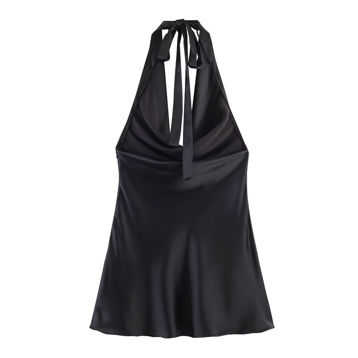 Damen Chic Haltertop aus hochwertigem Satin Echo Archiv
