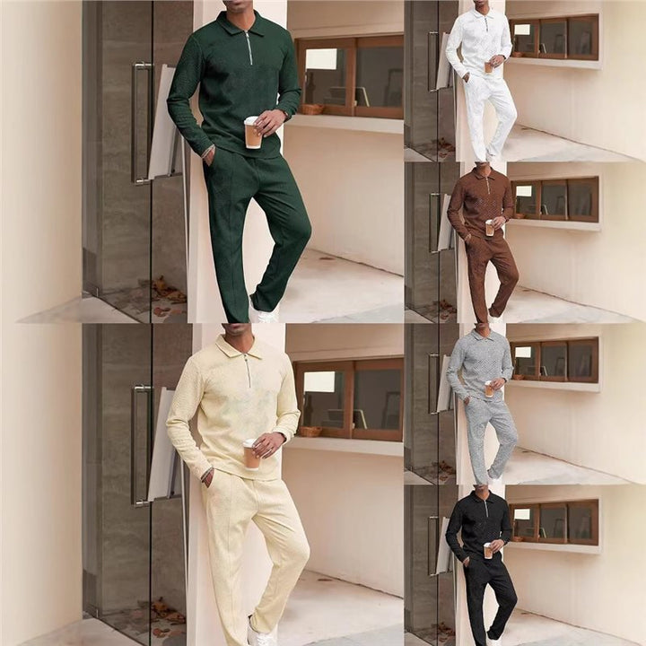 Herren lässiges Freizeit-Sweat-Set mit strukturiertem Obermaterial Echoarchiv