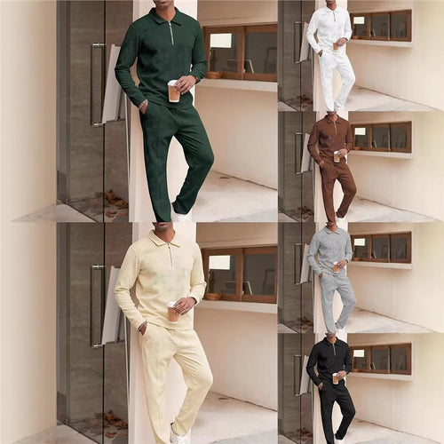 Herren lässiges Freizeit-Sweat-Set mit strukturiertem Obermaterial Echoarchiv