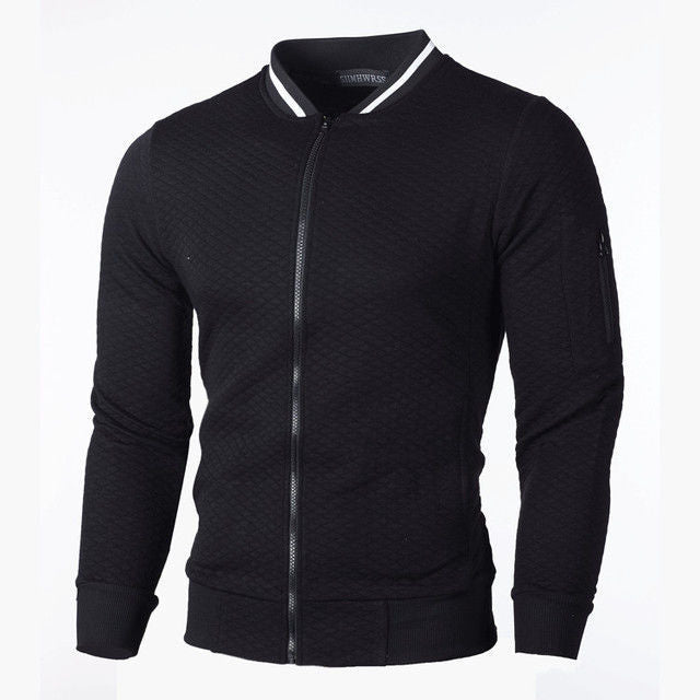 Herren Sweatjacke mit hochwertiger Struktur und sicherer Reißverschlusstasche – Taviero