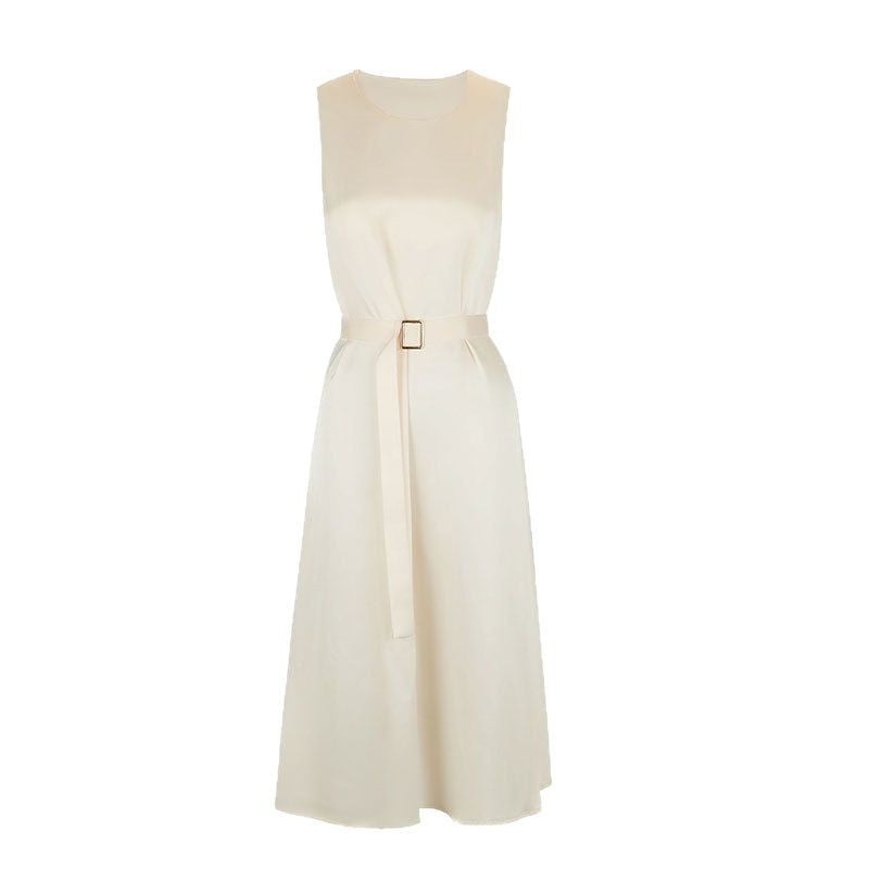 Damen Elegantes Midikleid mit Taillengürtel und fließendem Schnitt Echo Archiv