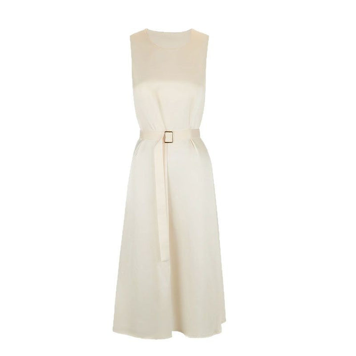 Damen Elegantes Midikleid mit Taillengürtel und fließendem Schnitt Echo Archiv