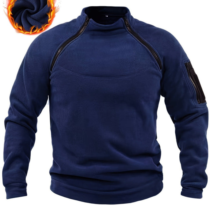 Herren Thermo-Fleecepullover mit Schulter-Reißverschlüssen & Ärmeltasche Echo Archiv